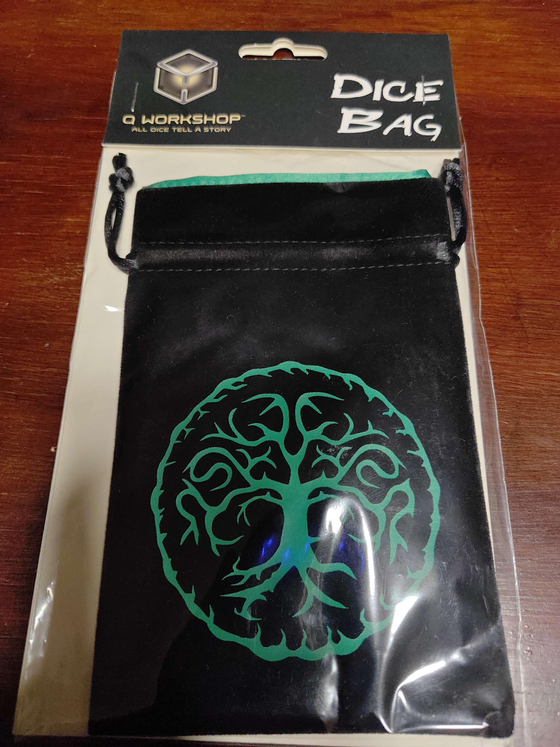 Dice Bag: Forest Black/Green Velour