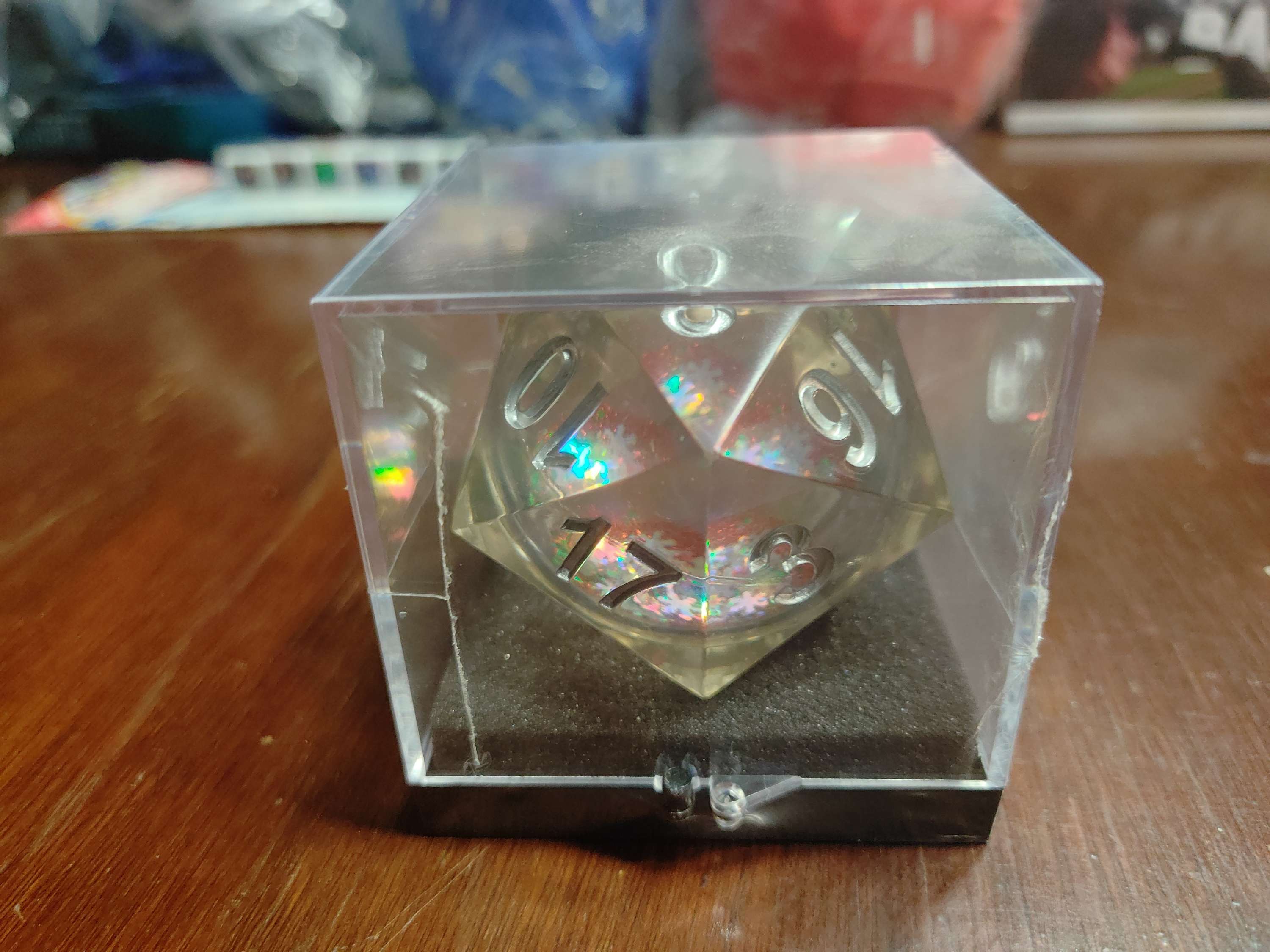Snow Globe: 54mm D20 - Silver Ink