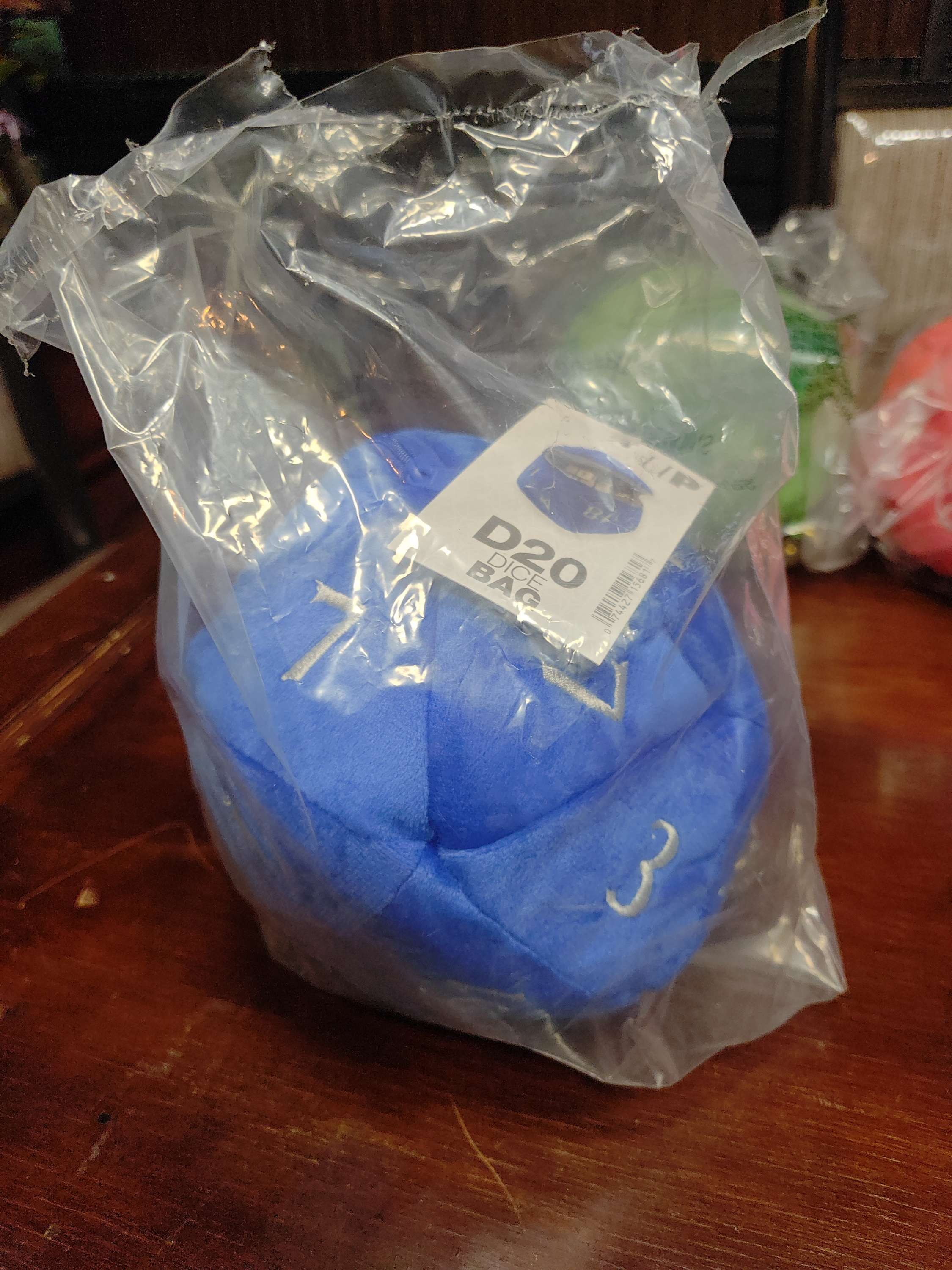 D20 Plush Dice Bag - Blue