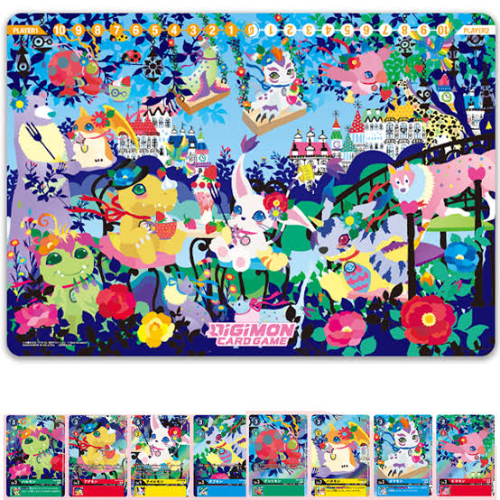 Digimon Flowers Pb09 Playmat promos
