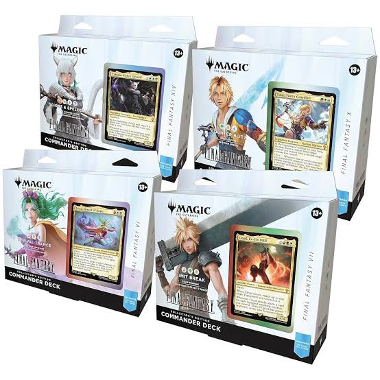 Collector MTG Universes Beyond- Final 
Fantasy Commander Deck Display (4 decks)